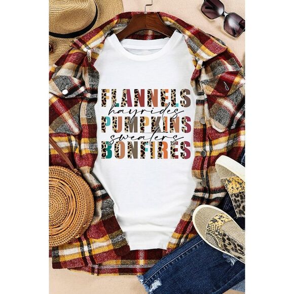Azura Exchange  White Flannels Hayrides Pumpkins Sweaters Bonfires Tee - Picture 2 of 6